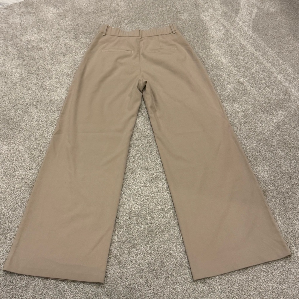 ABERCROMBIE & FITCH Sloane Wide-Leg Trouser Pants Tan Beige EUC Size Small Long - Picture 5 of 11